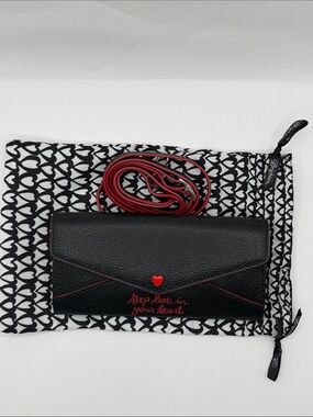 Retired Brighton All My Loving Lg Black Pebbled with Detachable Strap